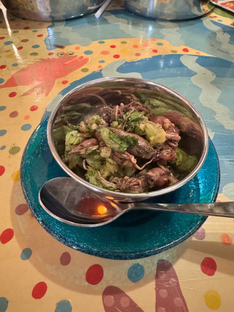 ホタルイカとセロリと煎茶の花椒和え